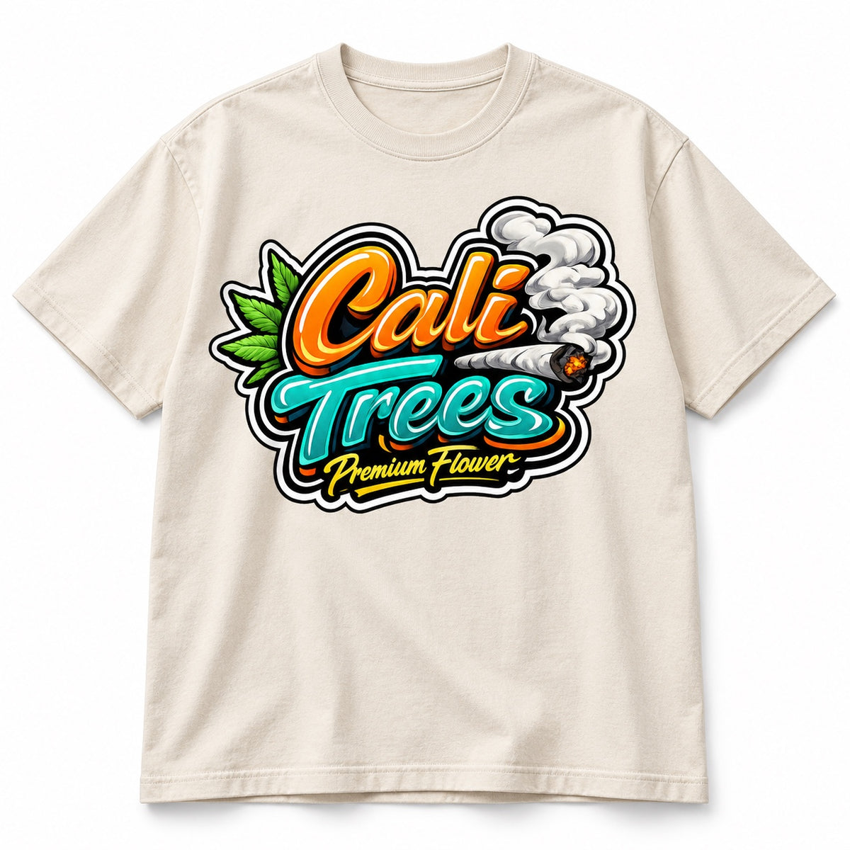 Bone Cali Trees Premium Flower graphic T-shirt